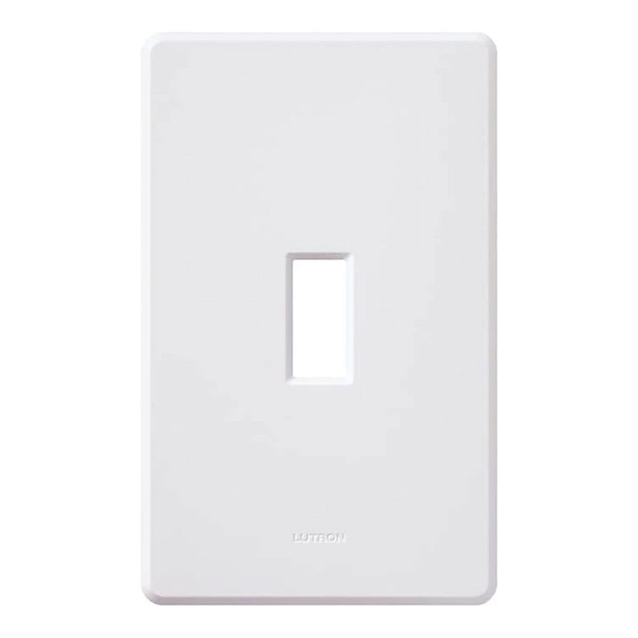 1 Toggle Screwless Wall Plate Lutron - White Plastic