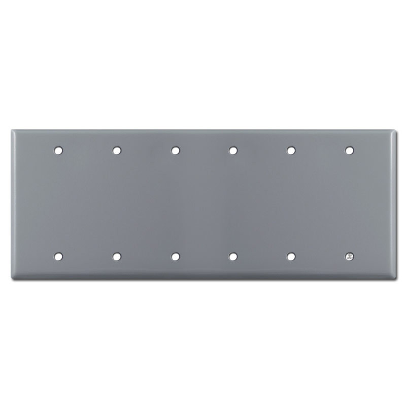 6 Blank Wall Switch Plate Cover Gray Kyle Switch Plates