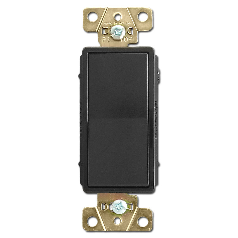 Black 3-Way Decor Rocker Switch 20A Legrand 2623-BK