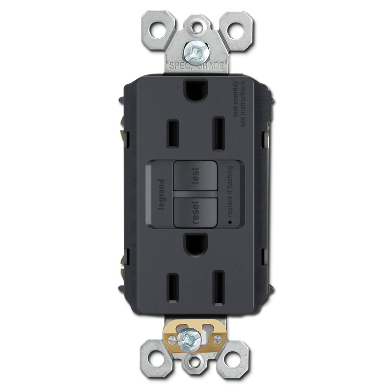 Graphite Ground Fault Receptacle 15A Tamper Resistant