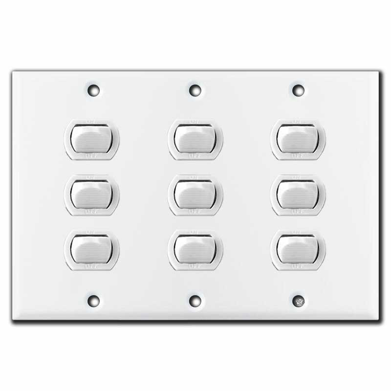 9-Switch 3-Gang Despard 24V Low Voltage Master Panel Set - White