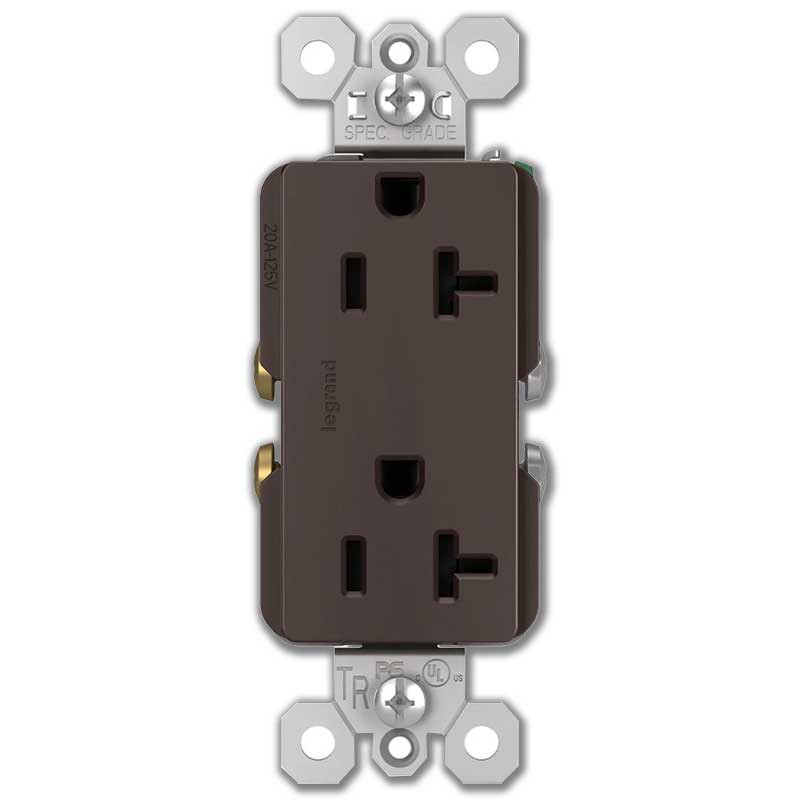 20A Decor Outlet Spec Grade Tamper-Resistant Legrand Dark Bronze