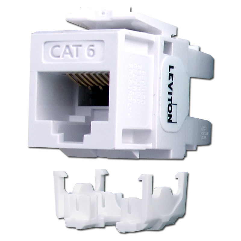 ホワイトエレクトーン Leviton White Cat6+ Ethernet Jack for QuickPort Frames