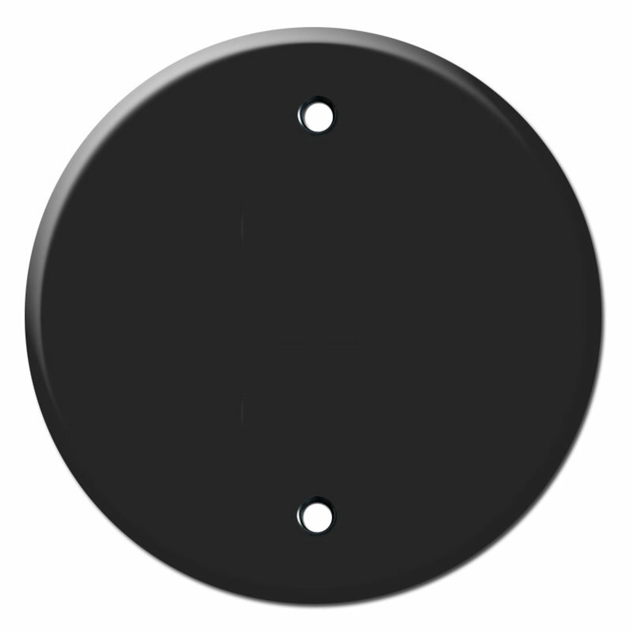 Round Blank Ceiling Outlet Cover for 4 Electrical Box - Black