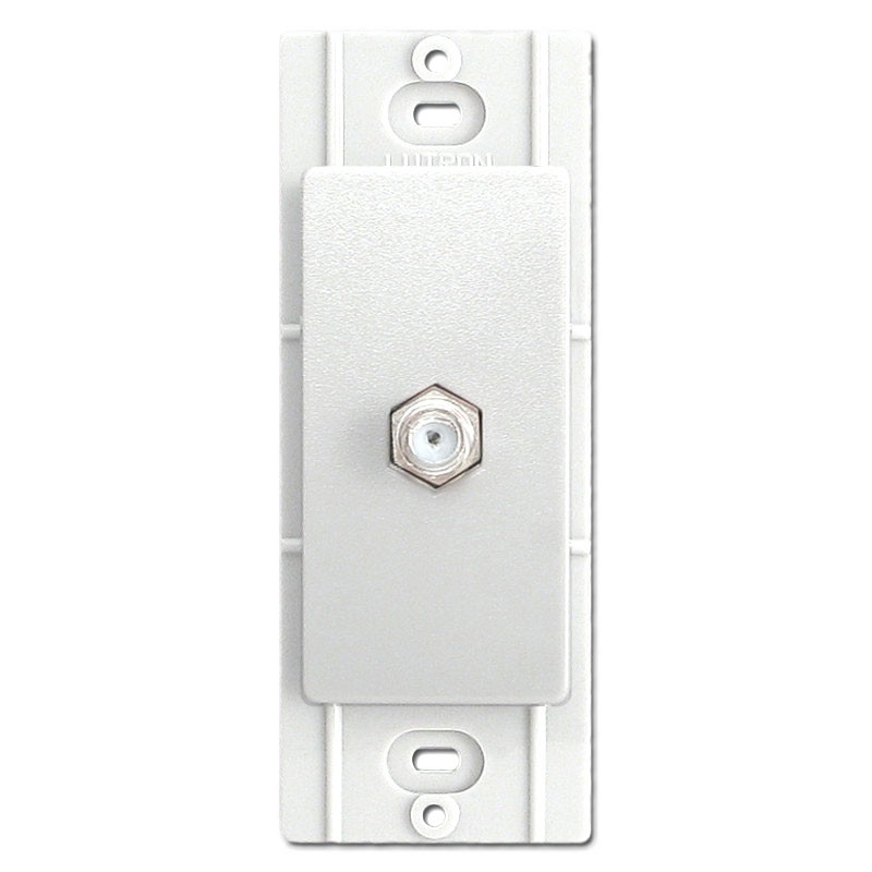 Satin Coaxial Cable TV Jack Insert - Snow White Lutron | Kyle Switch