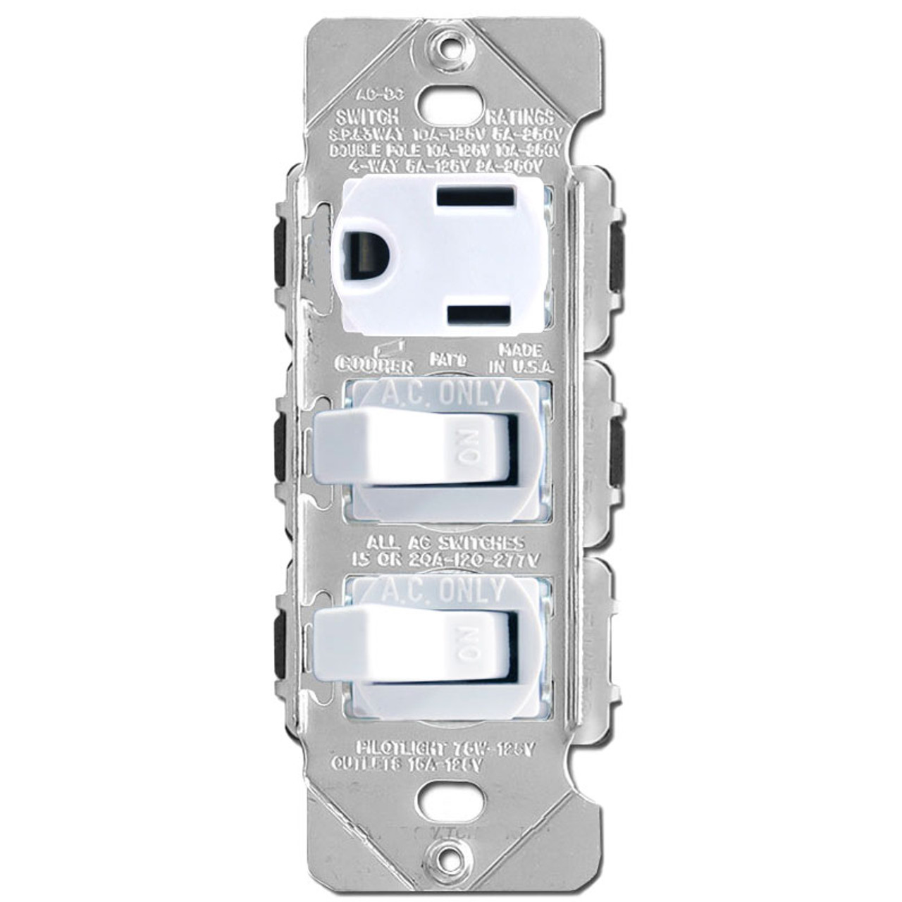 Outlet and integrated push double switch