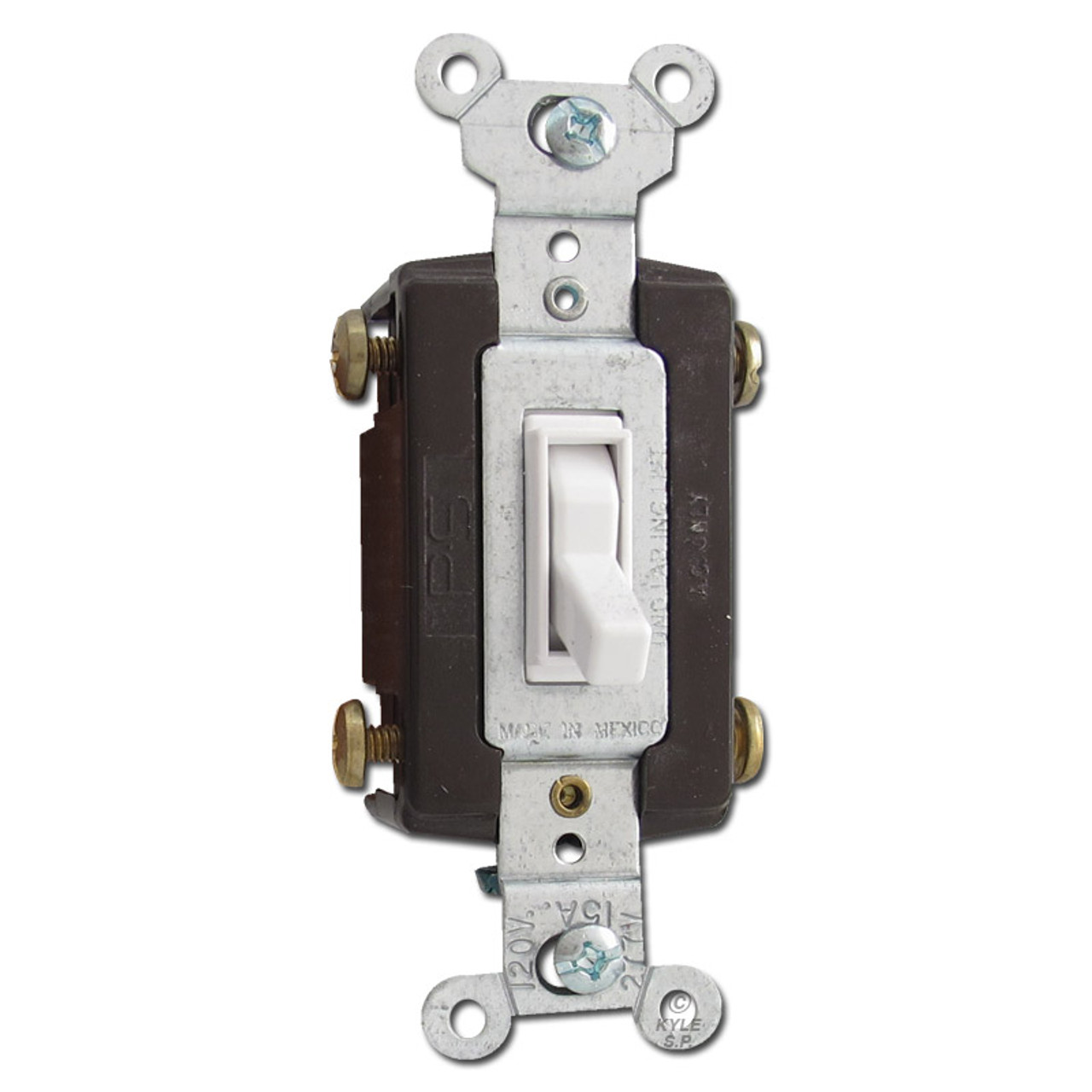 White 4 Way Toggle Switch | Kyle Switch Plates