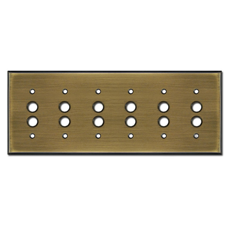 洋楽 G-Rap A.M.P. - PUSHIN' PLATES 6-Push Button Switch Wall Plate Cover - Antique Brass