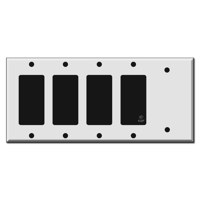 5-Gang 4-Decora 1-Blank Wall Switch Cover Plate | Kyle Switch Plates