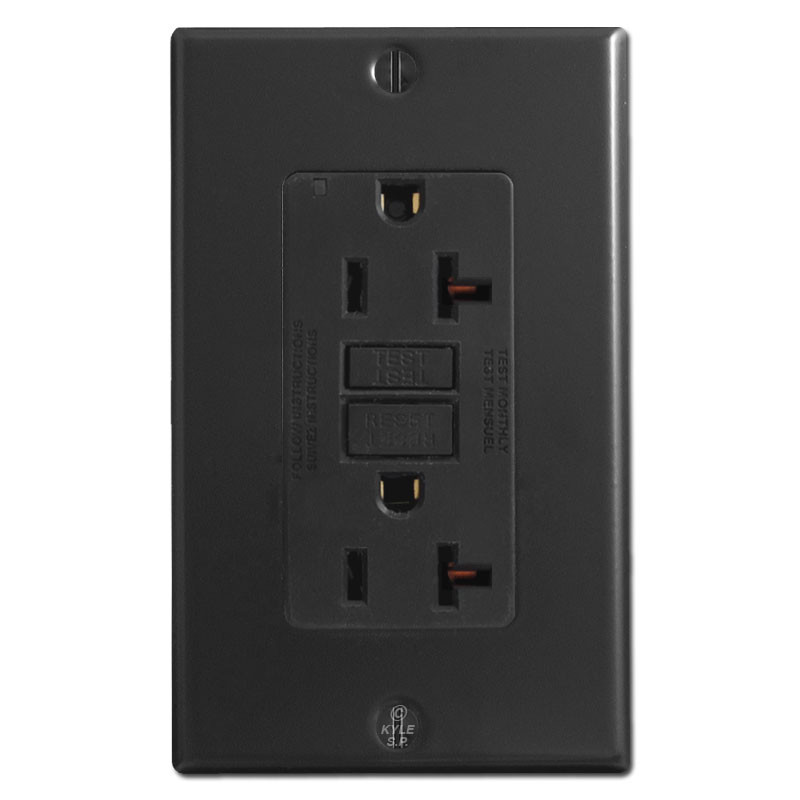 Black 20A GFCI Decora Receptacle | Kyle Switch Plates