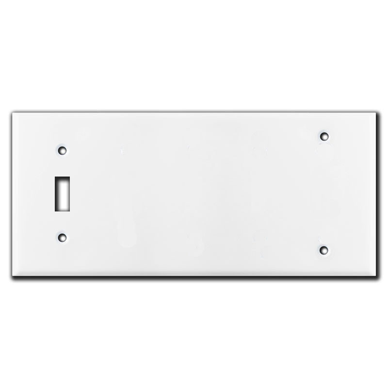 5-Gang 1-Toggle 4-Blank Switch Plate 4-Screw Holes - White | Kyle