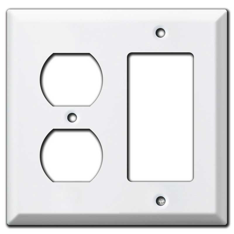 Deep Decora + Duplex Outlet Cover Plate - White - White | Kyle Switch