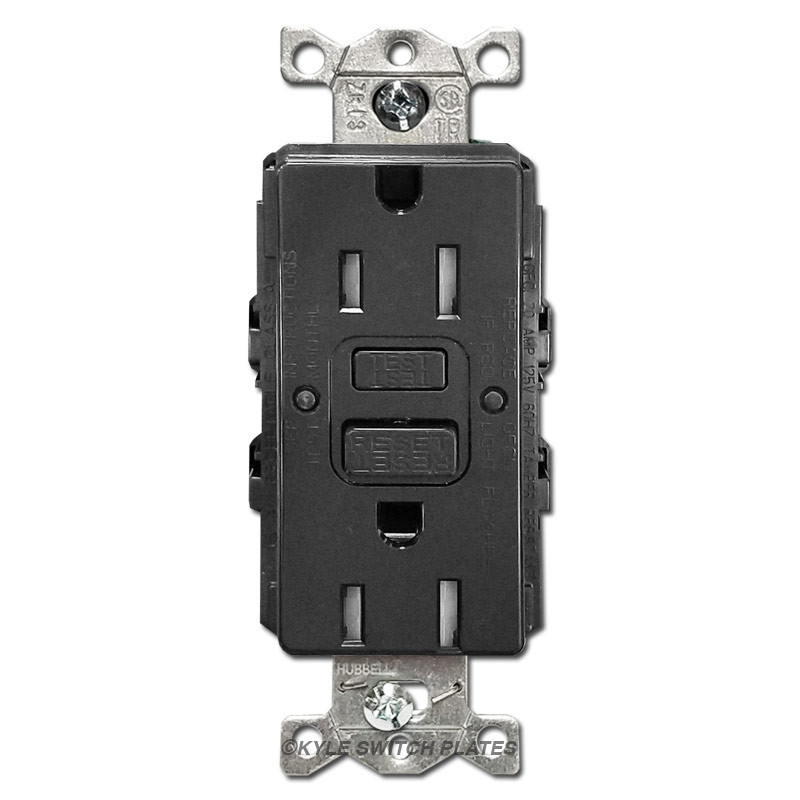 Black 15 Amp Tamper Resistant Black GFI Receptacles