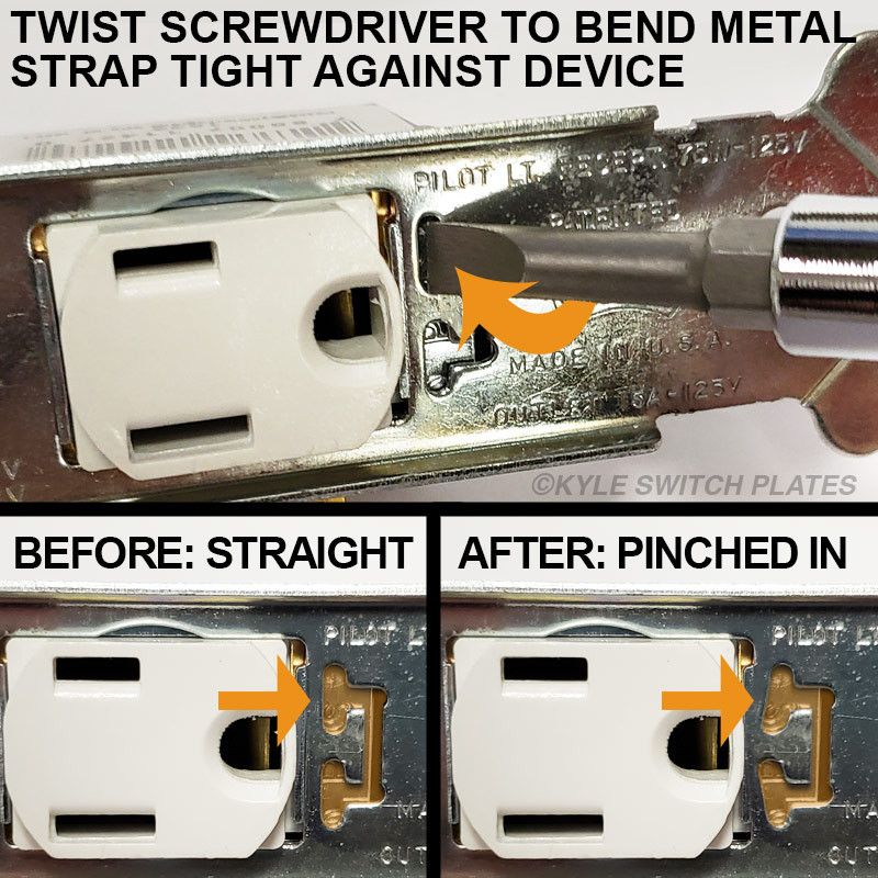 Vertical Despard Wall Plate Straps with Device Mounting Screw Holes