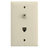 Pass & Seymour Phone & Coax Cable TV Jack Switch Plates TPTELTV