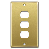 Triple Decora Rocker GFI Light Switch Covers - Satin Brass