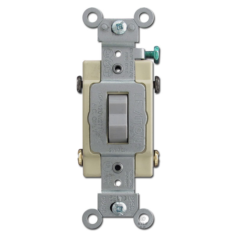 Gray Toggle Light Switches for Grey Electrical Wall Plates