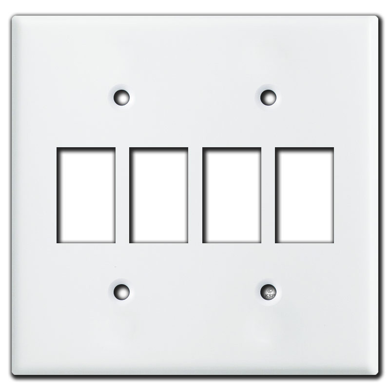 LowVoltage Bracket Mount Wall Plates for 4 GE Switches White