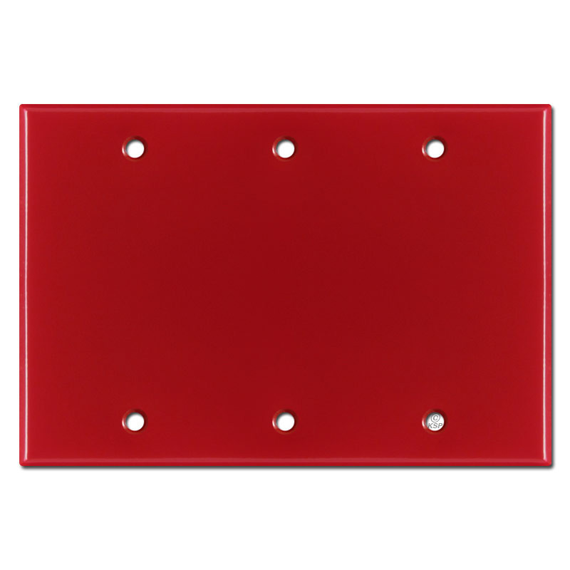 2 Duplex Receptacle 1 Blank 3Gang Wall Plate Cover Red