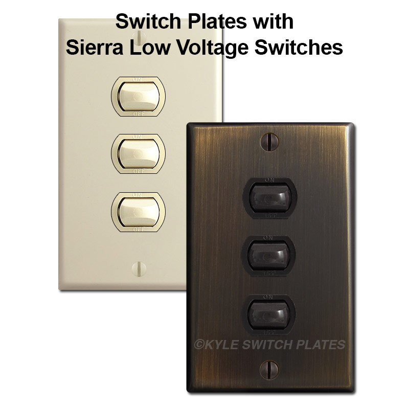 3 Sierra Trigger Style Switch Low Voltage Wall Plate Covers