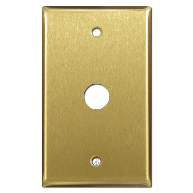 1 Telephone Jack Wall Cover Plate Satin Brass