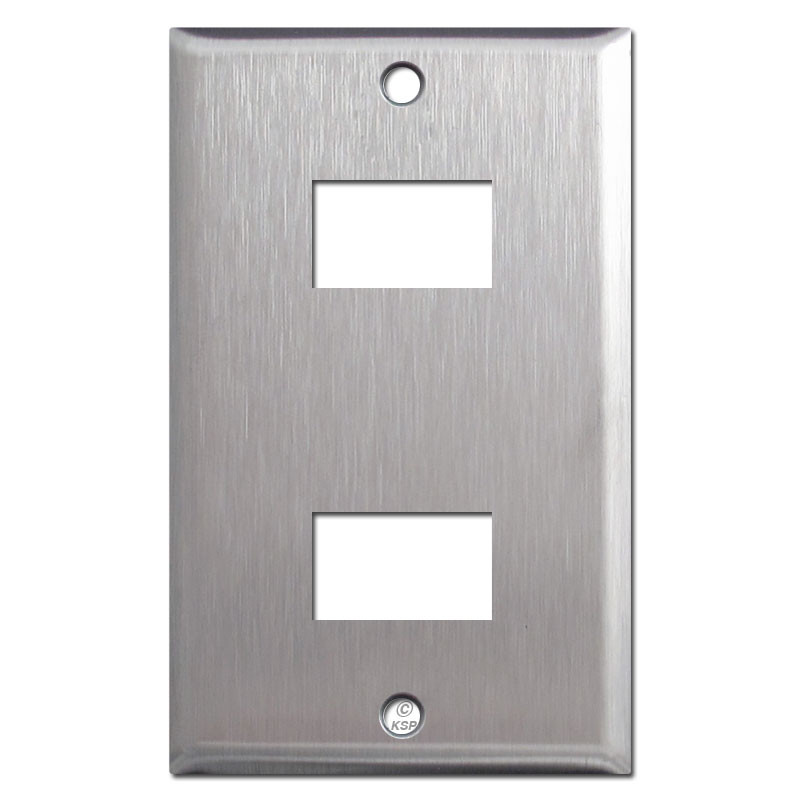 Old Type GE 2 Low Voltage Switch Plates Satin Stainless Steel
