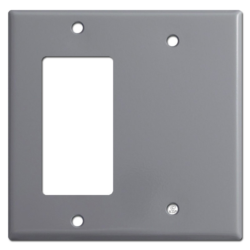 1 Decora Rocker & 1 Blank Combo Wall Switch Faceplates Black