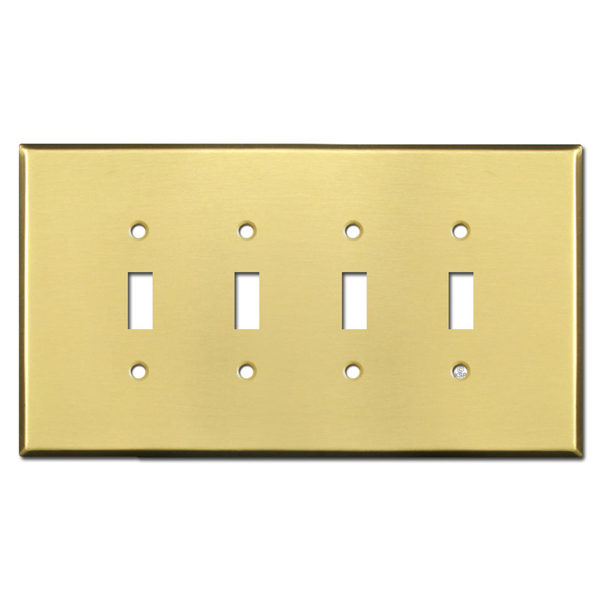 Oversized 4 Toggle Switchplate Satin Brass Kyle Switch Plates