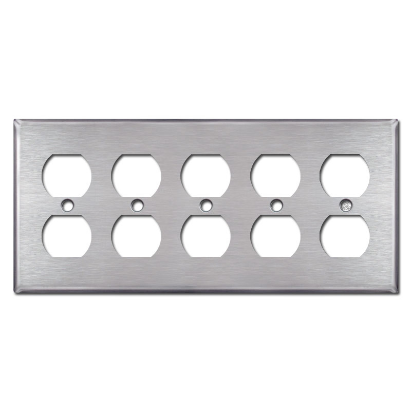Toggle Duplex Outlet Cover Satin Stainless Steel