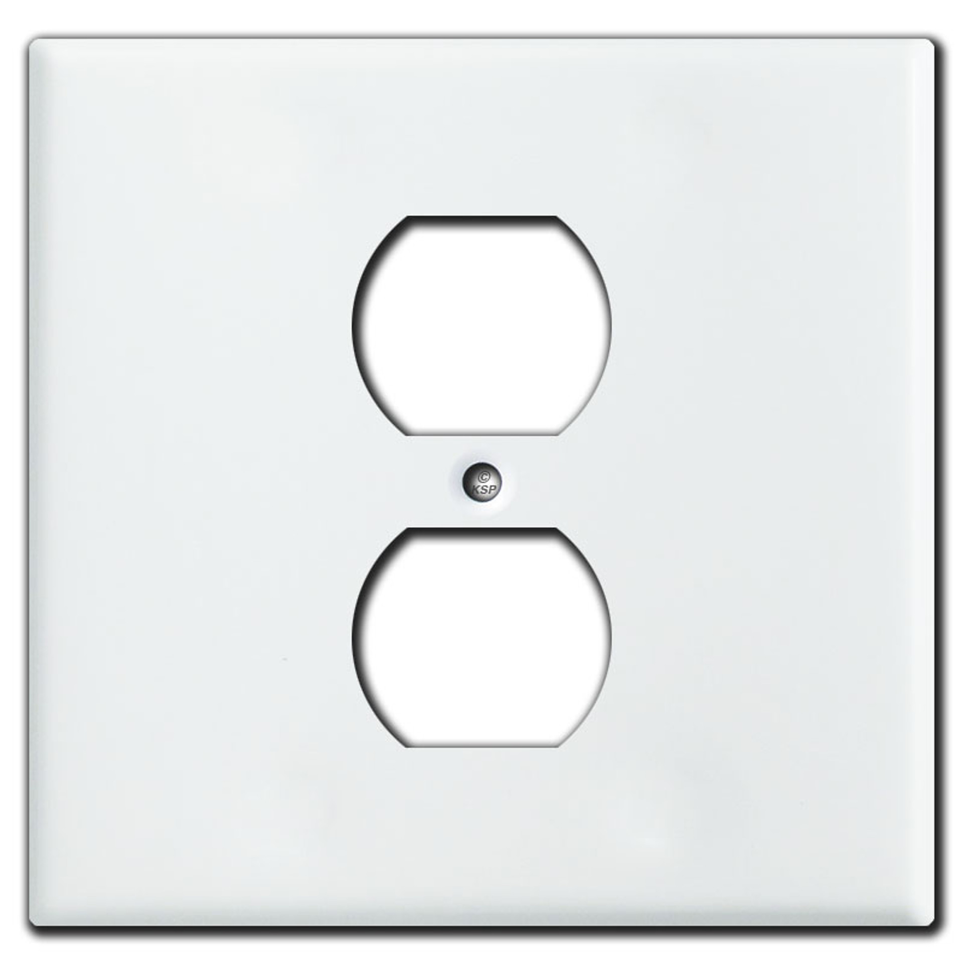 2 Gang 1 Centered Single Receptacle Wall Plate Covers White