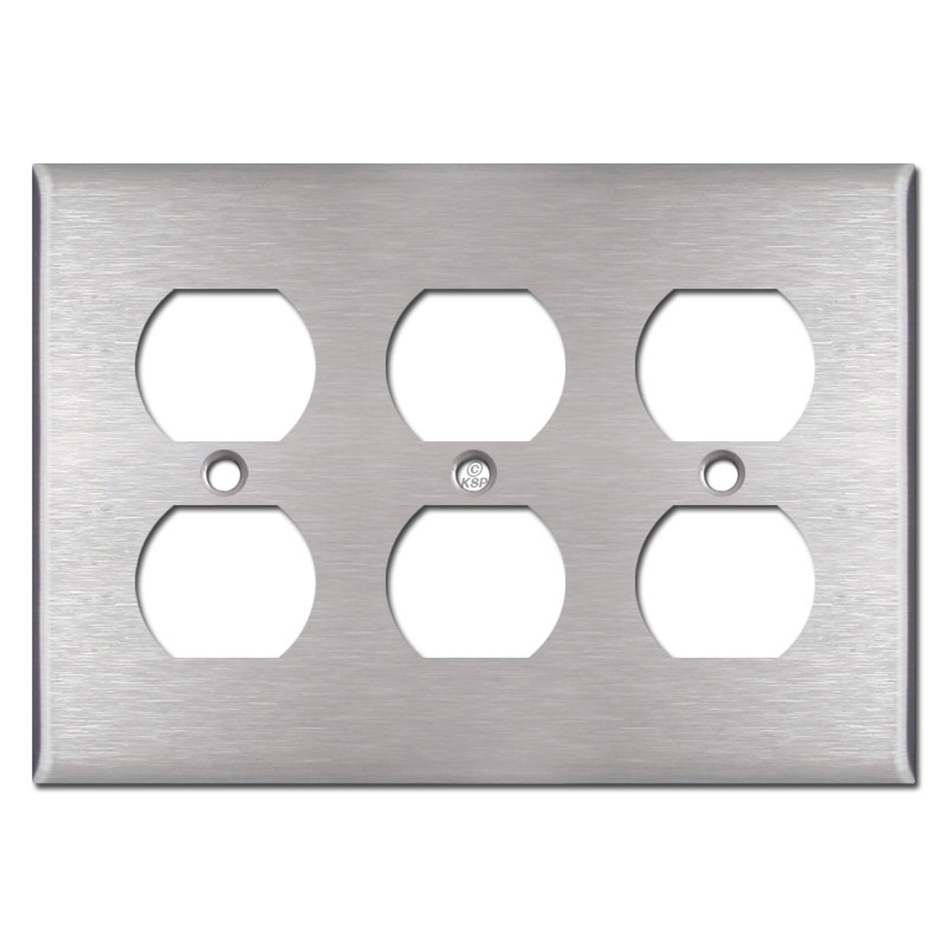 3 Outlet Cover Plates Spec Grade Stainless Steel