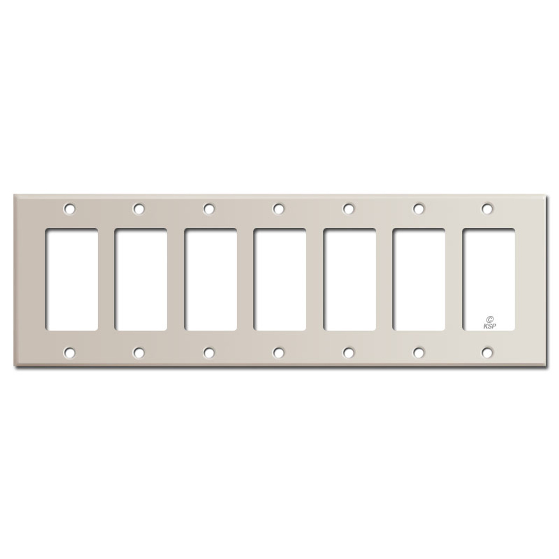 7Gang Decora Switch Wall Plate Light Almond