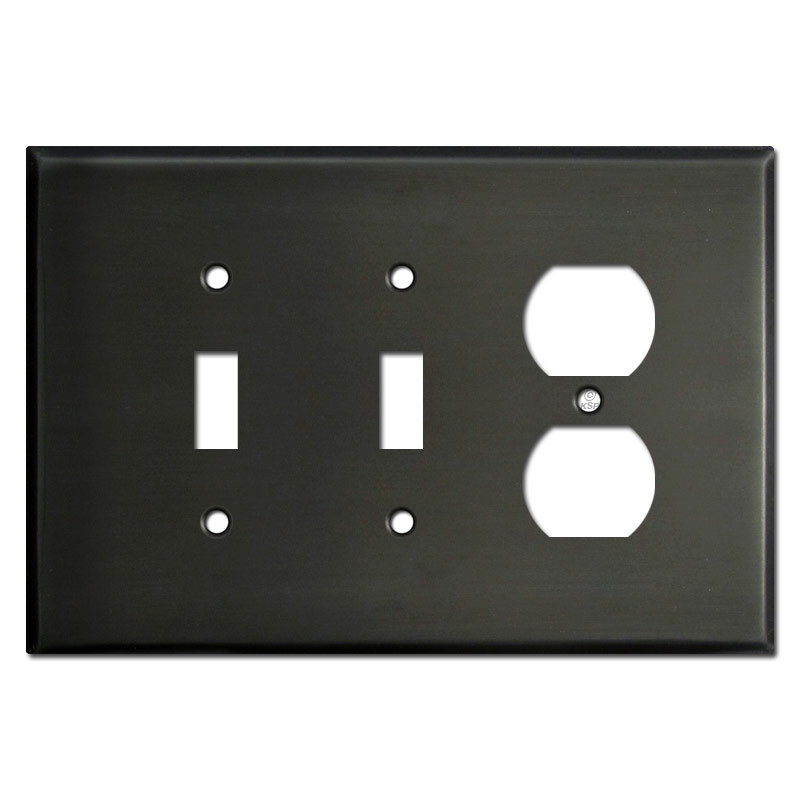 Oversized Single Duplex Double Toggle Wall Plate Dark Bronze