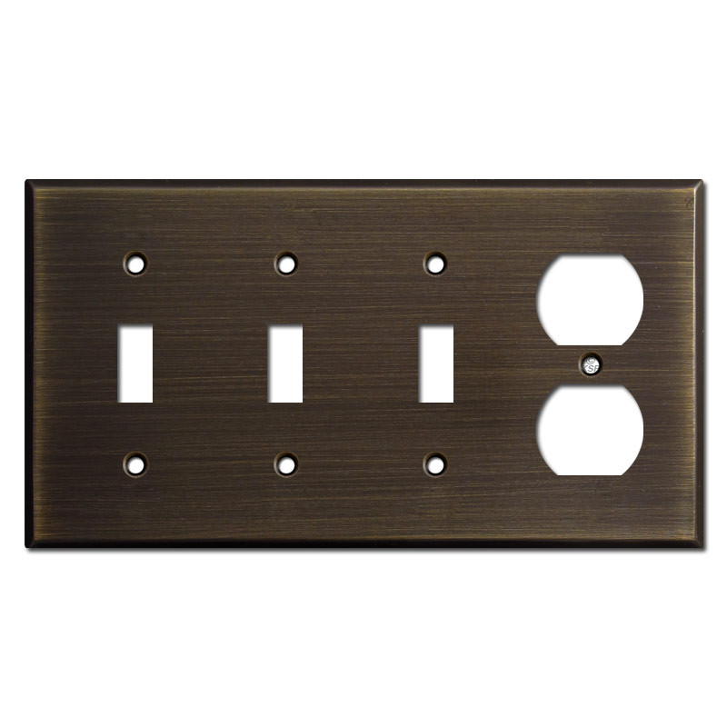 Single Power Outlet Cover Plates Oil Rubbed Bronze