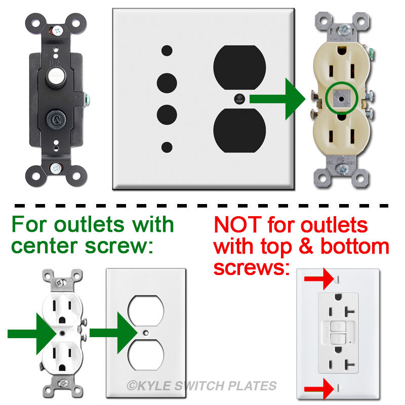 1 Outlet 1 Pushbutton Combo Wall Cover Plates Polished Brass