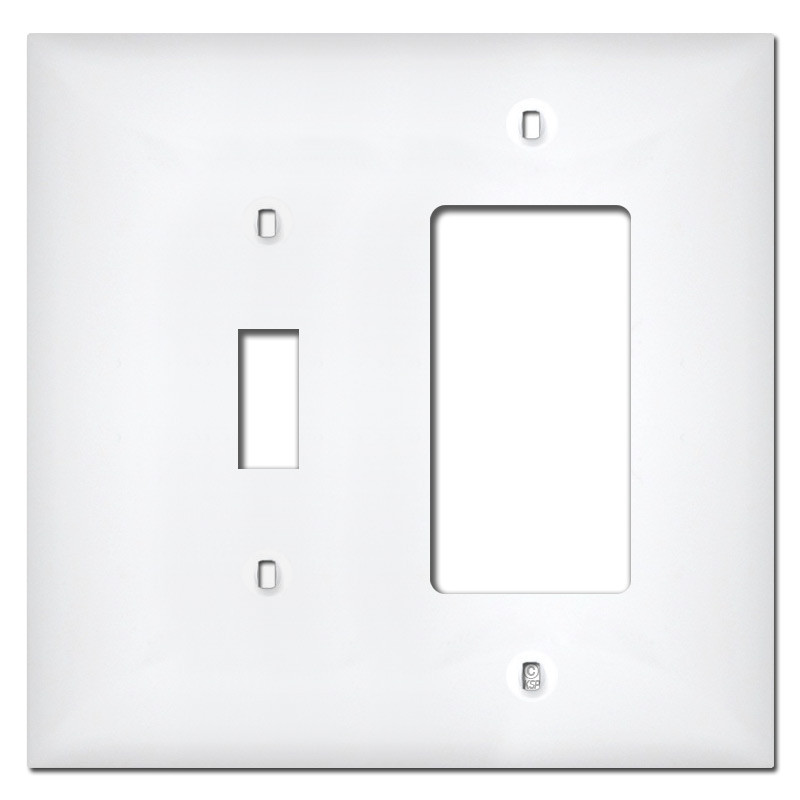 Midway 4 Gang Toggle Plastic Light Switch Plates White