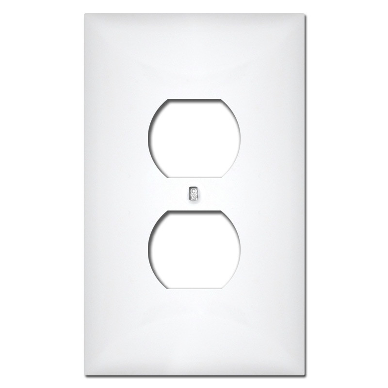 Midway Single Round Receptacle Plastic Wall Plate Covers White