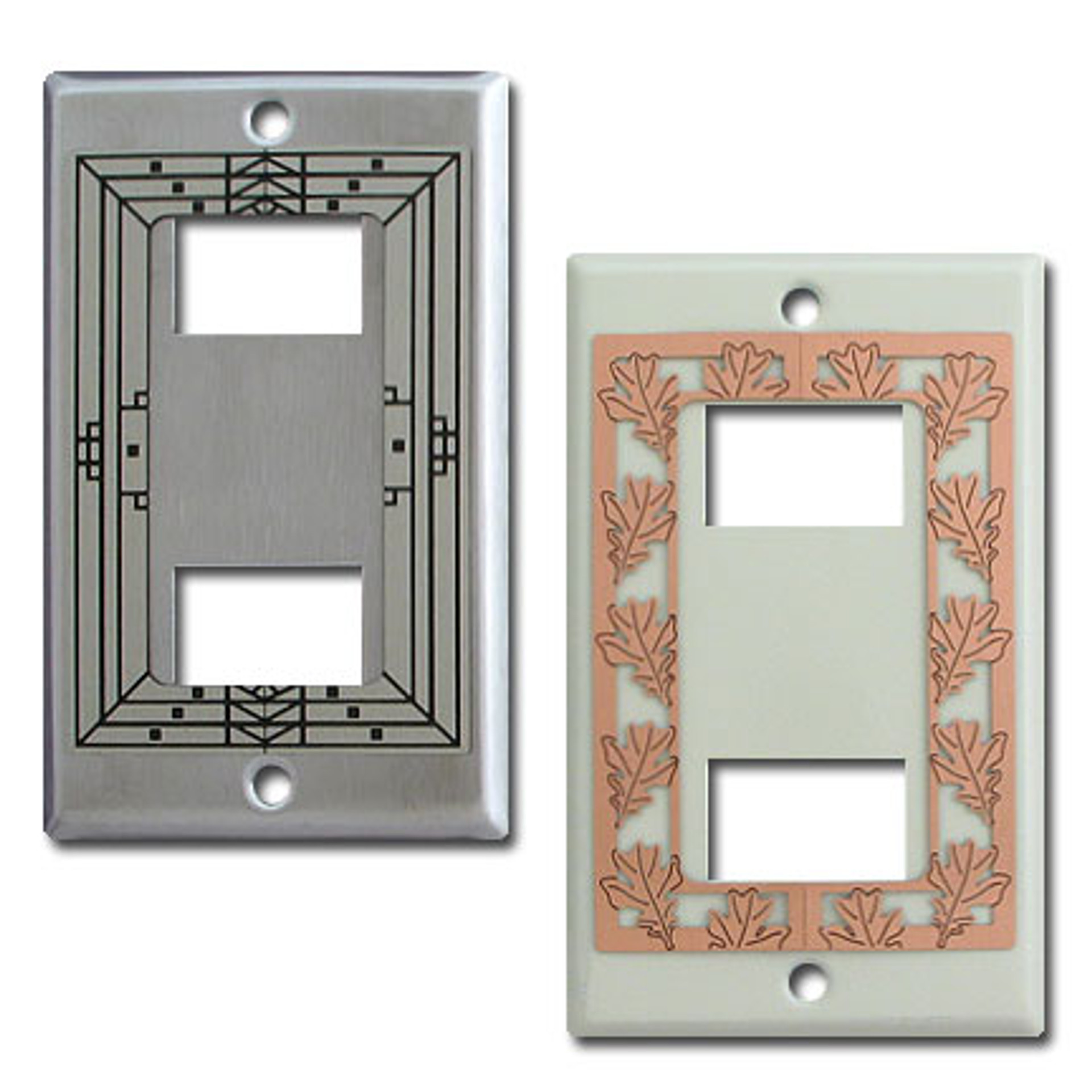 Decorative Two GE Original Low Voltage Wall Switch Plates