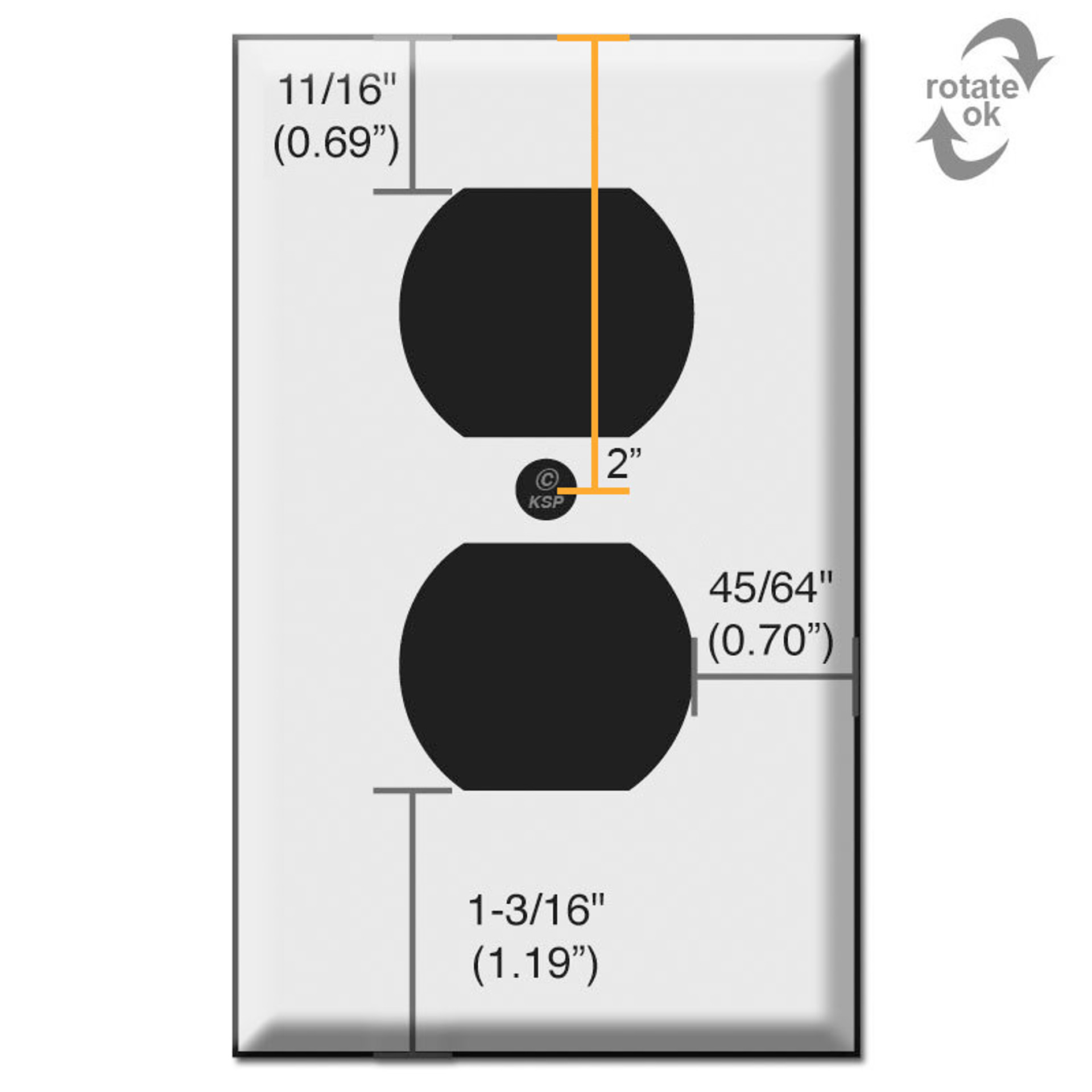 Half Short Outlet Cover Plates for Duplex Receptacle