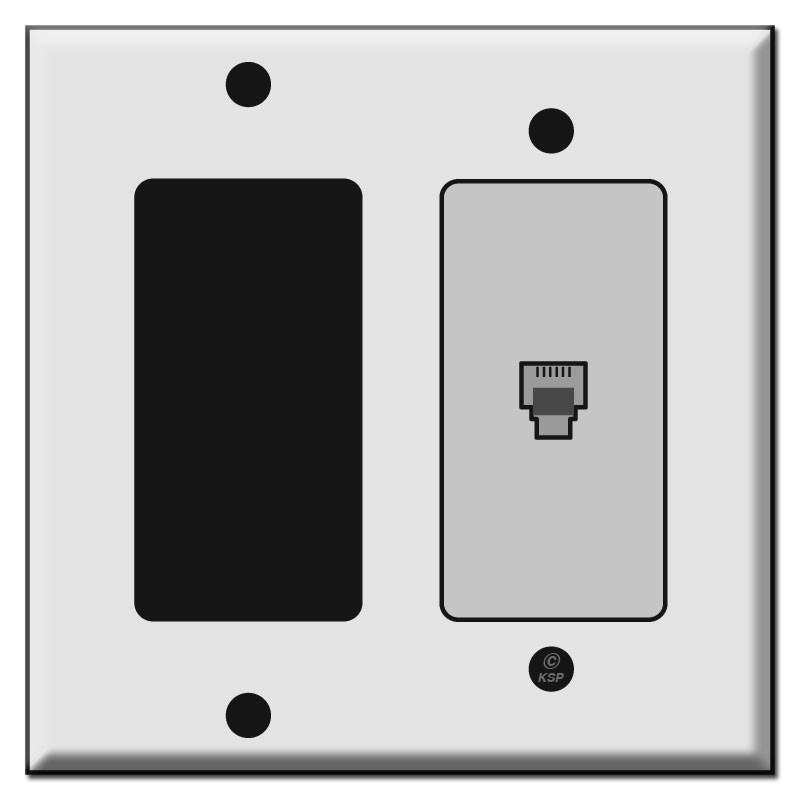 Combo Outlet & Phone Jack Cover Plates Kyle Switch Plates