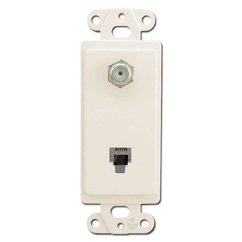 Pass & Seymour Phone & Coax Cable TV Jack Switch Plates TPTELTV
