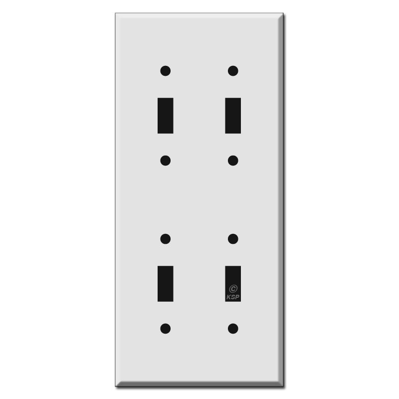 Tandem Stacked 2Gang 4 Toggle Switch Wall Plate Cover