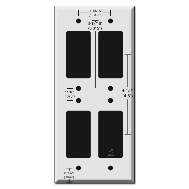 Tandem Double 2 High 4 Decora Rocker GFCI Switch Plate Covers