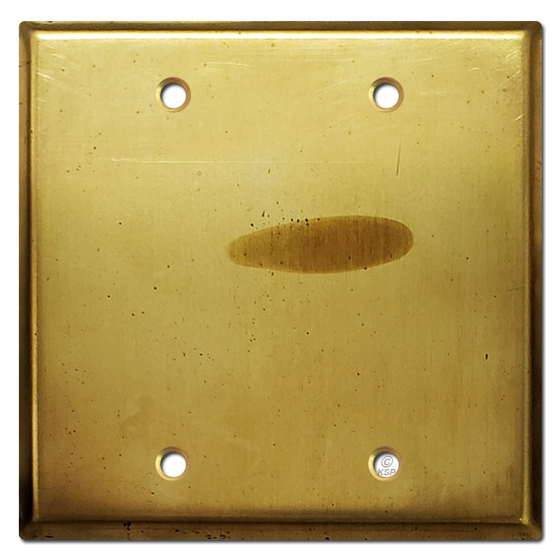 Double Blank Wall Switch Plate Cover Unlacquered Raw Brass