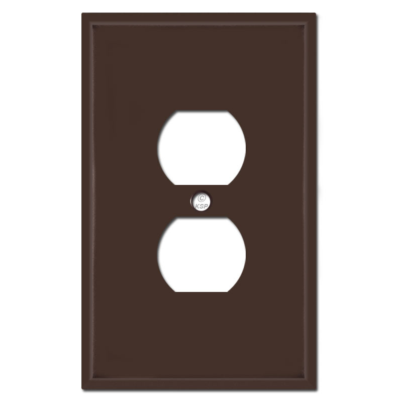Oversized Double Gang Single Centered Outlet Cover Brown