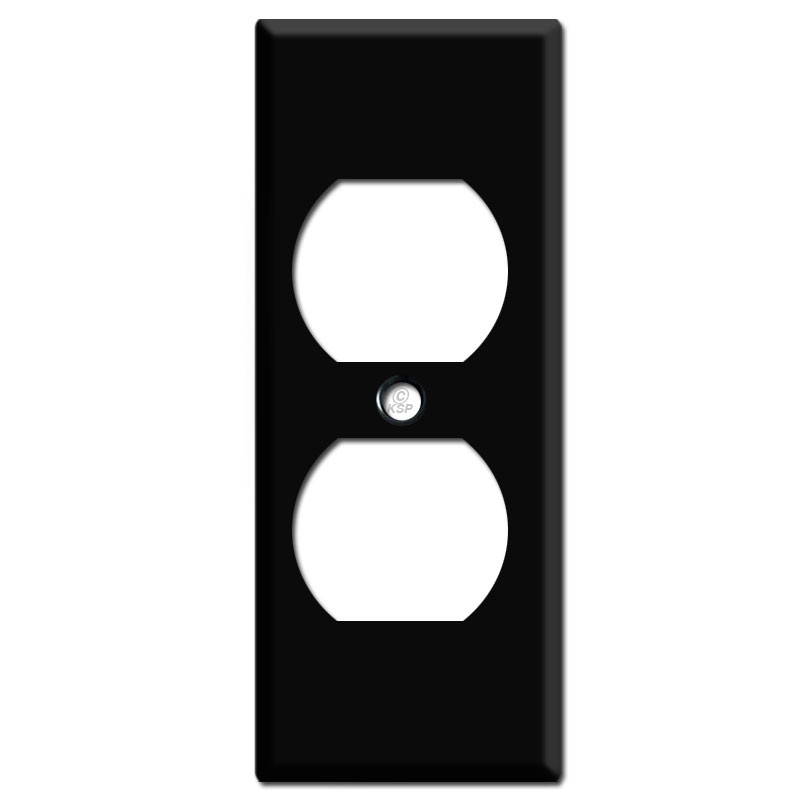 Narrow 1.75'' Duplex Receptacle Cover Black Kyle Switch Plates