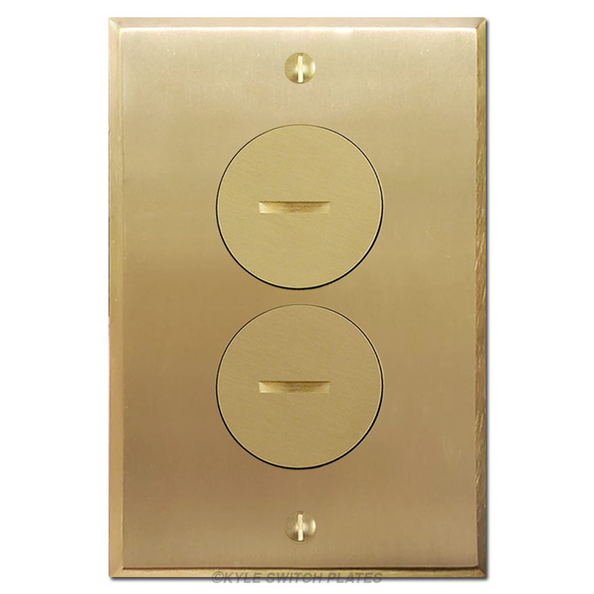 4 Socket Floor Receptacles 15A Duplex Brass Cover Leviton