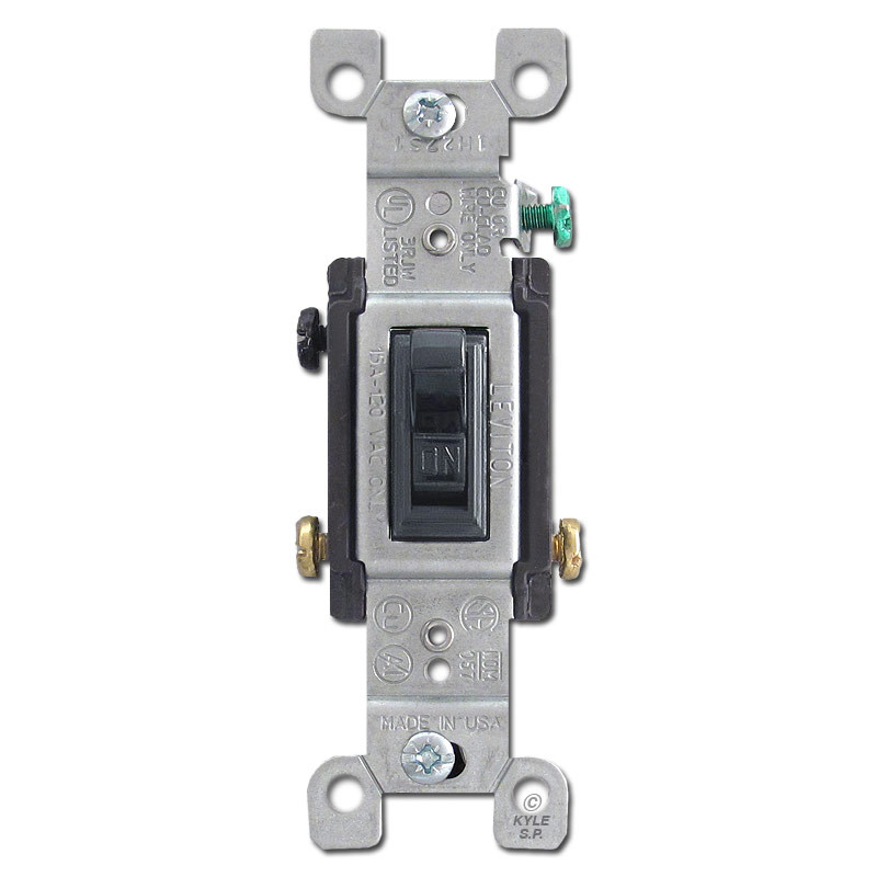 Black 3 Way 15 Amp Toggle Light Switches Kyle Switch Plates