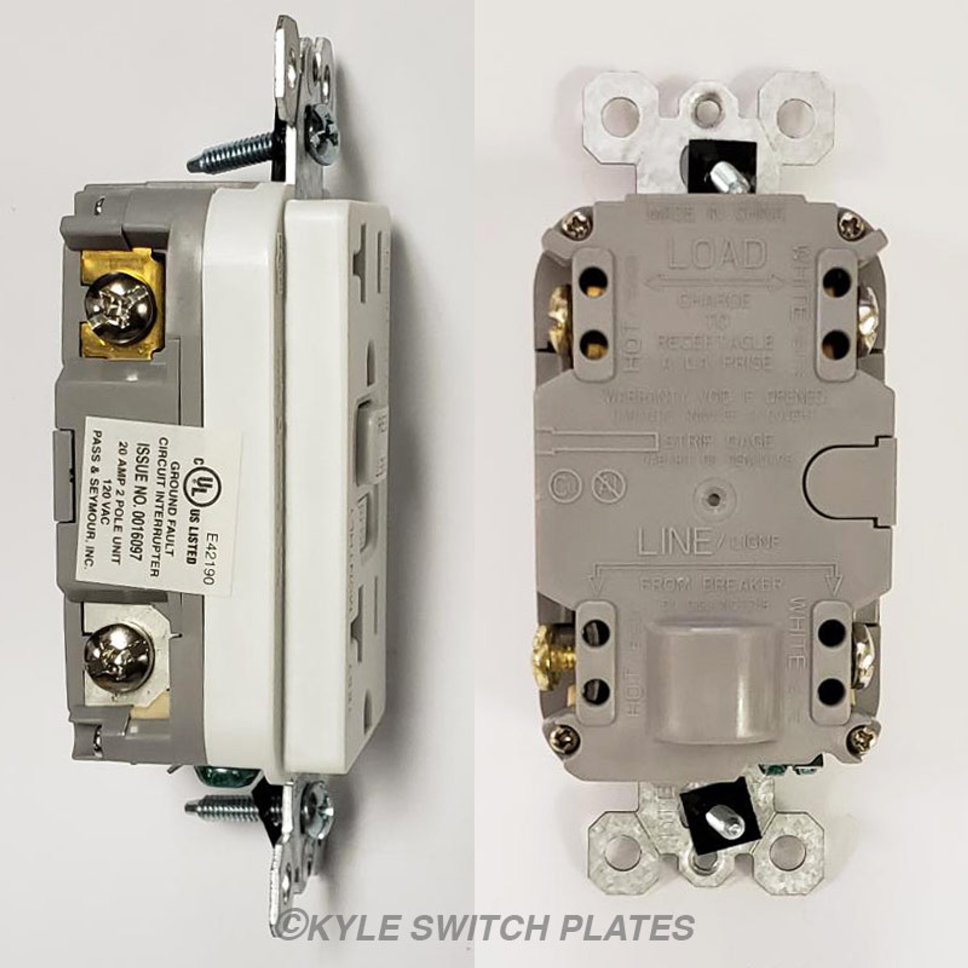 Ivory Tamper Resistant 20 Amp GFCI Duplex Receptacle