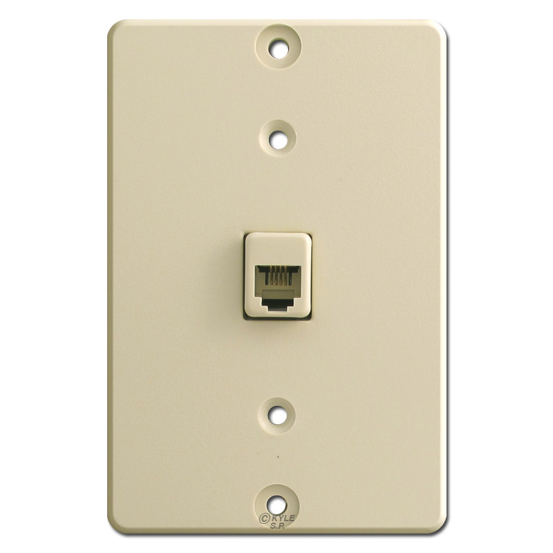 Single Phone Jack Wall Covers Black Kyle Switch Plates